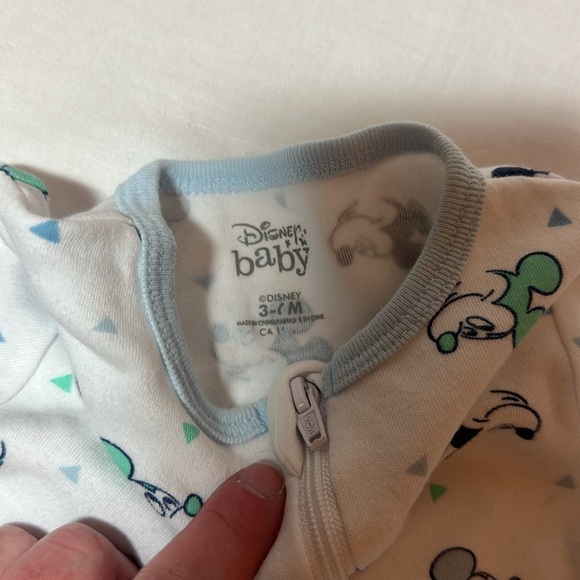 Disney Baby - 3 piece Blue and White Footie Set with Hat - Picture 5 of 5